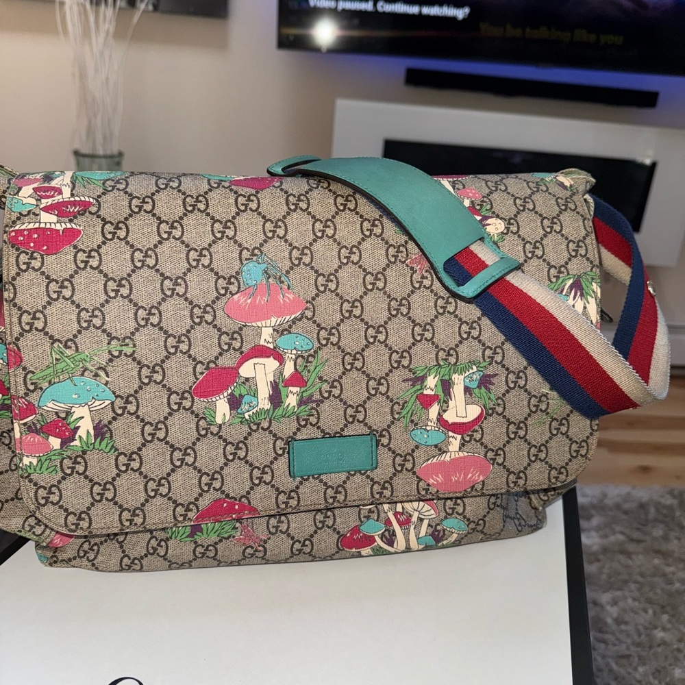 Gucci supreme mushroom canvas Diaper Bag Limited Edition
